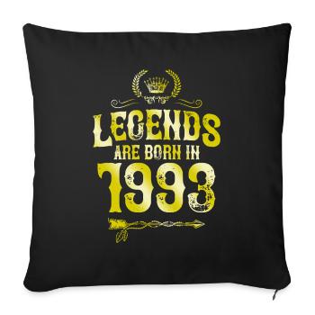 1993 legends born in - Sofa pillowcase 17,3'' x 17,3'' (45 x 45 cm) - black - Front