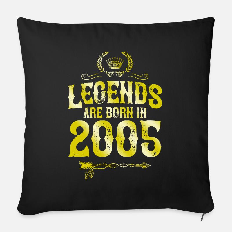 Légendes de 2005 nées en - Housse de coussin décorative 45 x 45 cm - noir