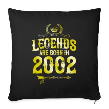 2002 legends born in - Sofa pillowcase 17,3'' x 17,3'' (45 x 45 cm) - black - Front
