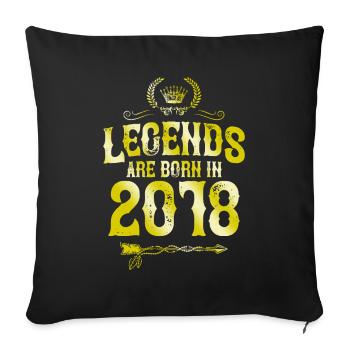 2018 legends born in - Sofa pillowcase 17,3'' x 17,3'' (45 x 45 cm) - black - Front