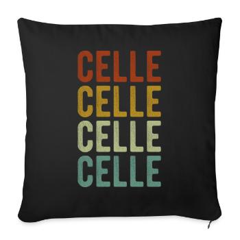 Celle Stadt Retro Vintage - Sofakissenbezug 45 x 45 cm - Schwarz - Vorne
