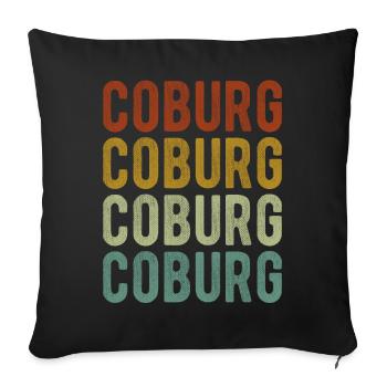 Coburg Stadt Retro Vintage - Sofakissenbezug 45 x 45 cm - Schwarz - Vorne