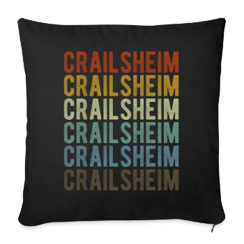 Crailsheim Stadt Retro Vintage - Sofakissenbezug 45 x 45 cm - Schwarz - Vorne