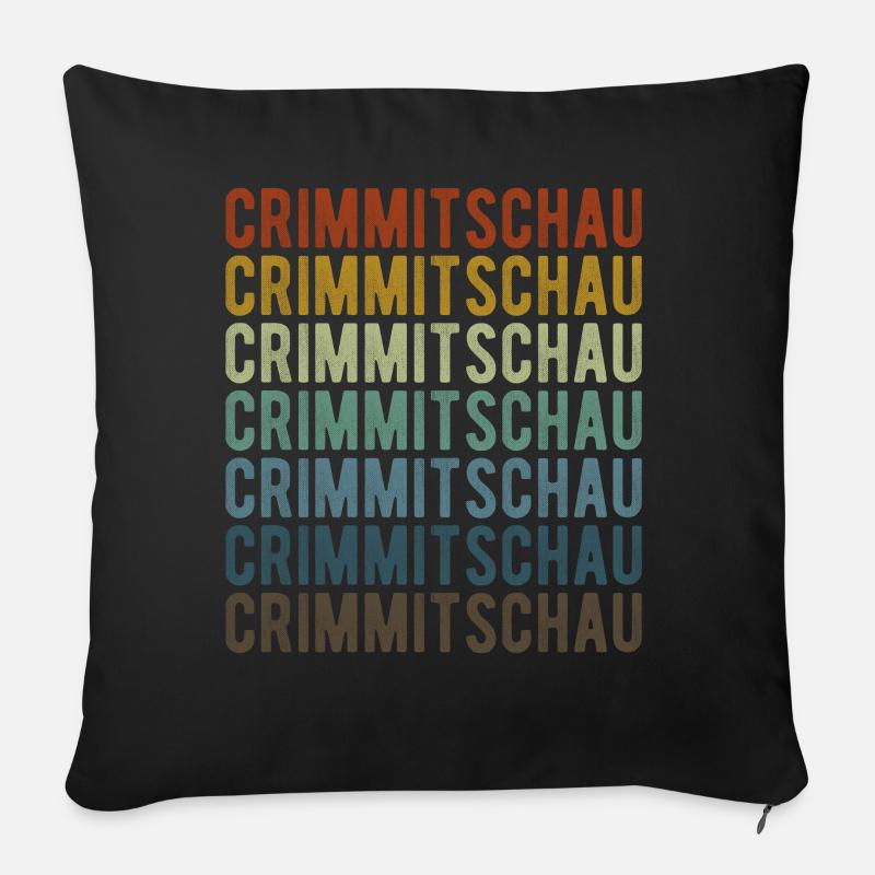 Crimmitschau Stadt Retro Vintage - Sofakissenbezug 45 x 45 cm - Schwarz
