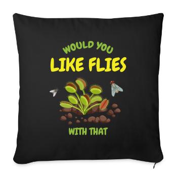 Venus Flytrap Like Flies Plant - Sofa pillowcase 17,3'' x 17,3'' (45 x 45 cm) - black - Front