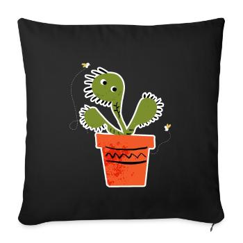 Venus Flytrap Like Flies Plant - Sofa pillowcase 17,3'' x 17,3'' (45 x 45 cm) - black - Front