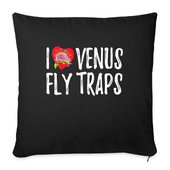 I Love Venus Flytrap Plant - Sofa pillowcase 17,3'' x 17,3'' (45 x 45 cm) - black - Front