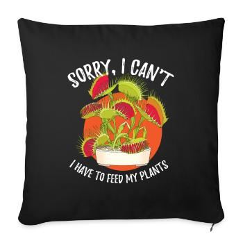Sorry, I Cant Venus Flytrap Plant - Sofa pillowcase 17,3'' x 17,3'' (45 x 45 cm) - black - Front