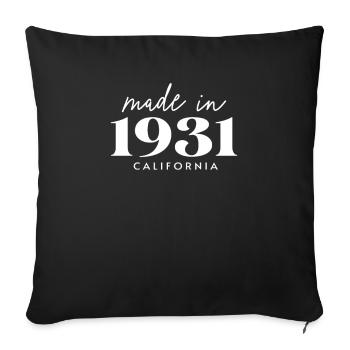 Fait en 1931 en anniversaire en Californie - Housse de coussin décorative 45 x 45 cm - noir - Devant