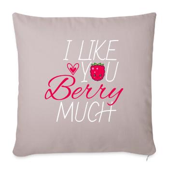 I Like You Much Frucht Himbeere - Sofakissenbezug 45 x 45 cm - helles Taupe - Vorne