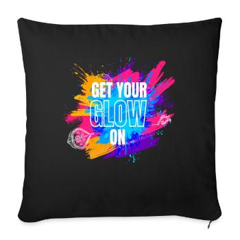 Get Your Glow On Festival EDM Music - Sofa pillowcase 17,3'' x 17,3'' (45 x 45 cm) - black - Front