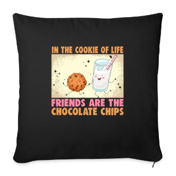 Friendship gift for good friend - Sofa pillowcase 17,3'' x 17,3'' (45 x 45 cm) - black - Front