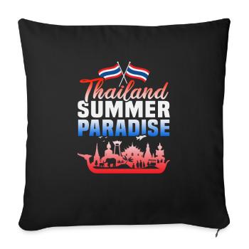 Thailand Beach Holiday by the Sea Design Beach Motif - Sofa pillowcase 17,3'' x 17,3'' (45 x 45 cm) - black - Front