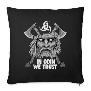 Sang Viking Odin et Corbeaux Culture Viking - Housse de coussin décorative 45 x 45 cm - noir - Devant