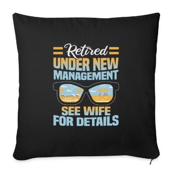 Retirement Gift idea Pension Work colleague - Sofa pillowcase 17,3'' x 17,3'' (45 x 45 cm) - black - Front