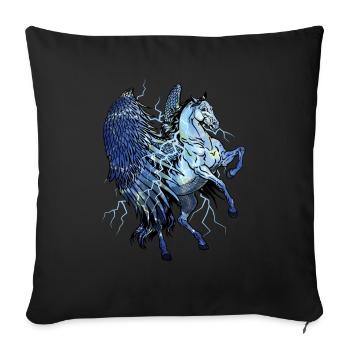Pegasus Lightning Unicorn Kids Horse - Sofa pillowcase 17,3'' x 17,3'' (45 x 45 cm) - black - Front