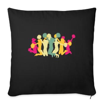 Cheerleading Rétro Cheerleader - Housse de coussin décorative 45 x 45 cm - noir - Devant
