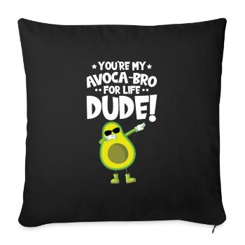 Avocado design for vegetarians and vegans - Sofa pillowcase 17,3'' x 17,3'' (45 x 45 cm) - black - Front
