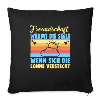 Friendship gift for good friend - Sofa pillowcase 17,3'' x 17,3'' (45 x 45 cm) - black - Front