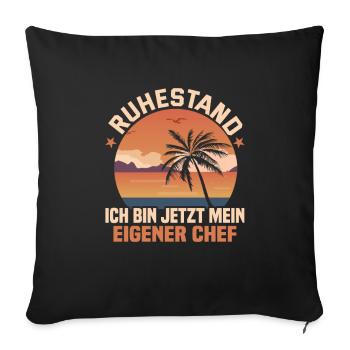 Retirement Gift idea Pensioner Work colleague - Sofa pillowcase 17,3'' x 17,3'' (45 x 45 cm) - black - Front