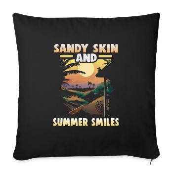 Beach holiday by the sea Design beach motif - Sofa pillowcase 17,3'' x 17,3'' (45 x 45 cm) - black - Front