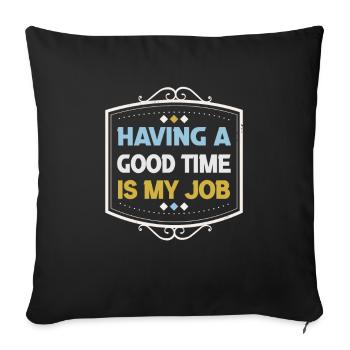 Retirement Gift idea Pension Work colleague - Sofa pillowcase 17,3'' x 17,3'' (45 x 45 cm) - black - Front