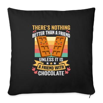 Friendship gift for good friend - Sofa pillowcase 17,3'' x 17,3'' (45 x 45 cm) - black - Front