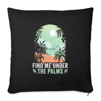 Vacances à la plage au bord de la mer Design motif de plage - Housse de coussin décorative 45 x 45 cm - noir - Devant