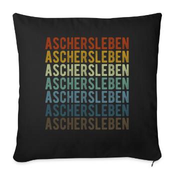 Aschersleben City Retro Vintage - Sofa pillowcase 17,3'' x 17,3'' (45 x 45 cm) - black - Front