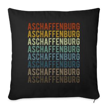 Aschaffenburg City Retro Vintage - Sofa pillowcase 17,3'' x 17,3'' (45 x 45 cm) - black - Front