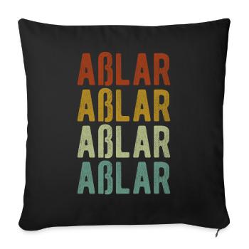 Aßlar City Rétro Vintage - Housse de coussin décorative 45 x 45 cm - noir - Devant