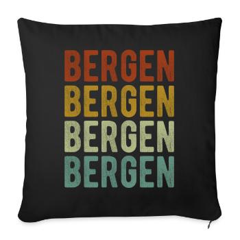 Bergen City Retro Vintage - Sofa pillowcase 17,3'' x 17,3'' (45 x 45 cm) - black - Front