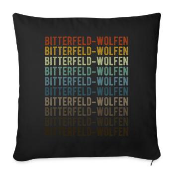 Bitterfeld-Wolfen City Retro Vintage - Housse de coussin décorative 45 x 45 cm - noir - Devant
