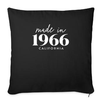 Made 1966 in birthday in California - Sofa pillowcase 17,3'' x 17,3'' (45 x 45 cm) - black - Front