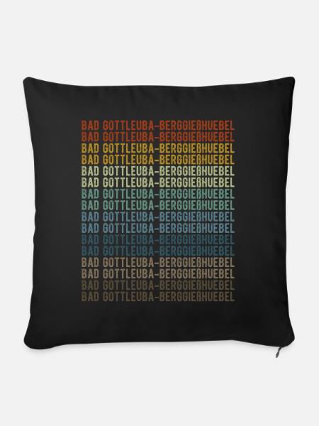 Bad Gottleuba-Berggießhuebel Stadt Retro Vintage - Sofakissenbezug 45 x 45 cm - Schwarz