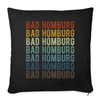 Bad Homburg City Retro Vintage - Sofa pillowcase 17,3'' x 17,3'' (45 x 45 cm) - black - Front