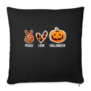 Paix Amour Halloween - Housse de coussin décorative 45 x 45 cm - noir - Devant