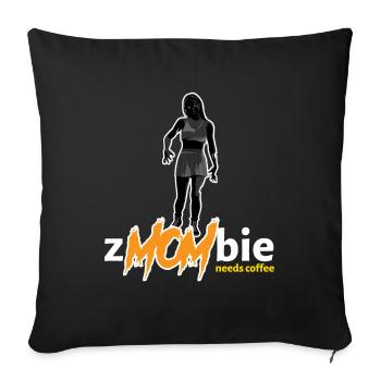Maman zombie a besoin de café Halloween - Housse de coussin décorative 45 x 45 cm - noir - Devant