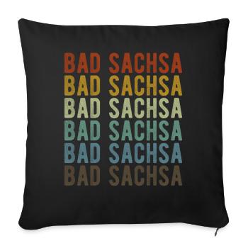 Bad Sachsa City Rétro Vintage - Housse de coussin décorative 45 x 45 cm - noir - Devant