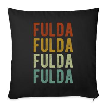 Fulda Stadt Retro Vintage - Sofakissenbezug 45 x 45 cm - Schwarz - Vorne