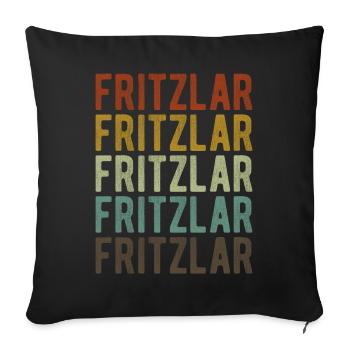 Fritzlar Stadt Retro Vintage - Sofakissenbezug 45 x 45 cm - Schwarz - Vorne