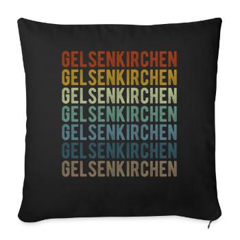 Gelsenkirchen City Retro Vintage - Sofa pillowcase 17,3'' x 17,3'' (45 x 45 cm) - black - Front