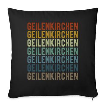 Geilenkirchen City Retro Vintage - Sofa pillowcase 17,3'' x 17,3'' (45 x 45 cm) - black - Front