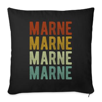 Marne Stadt Retro Vintage - Sofakissenbezug 45 x 45 cm - Schwarz - Vorne