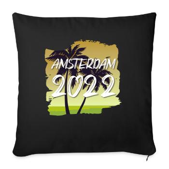 Amsterdam 2022 - Sofa pillowcase 17,3'' x 17,3'' (45 x 45 cm) - black - Front
