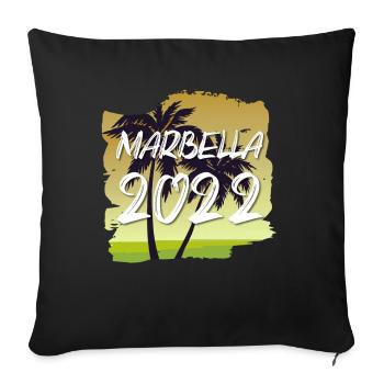Marbella 2022 - Sofa pillowcase 17,3'' x 17,3'' (45 x 45 cm) - black - Front