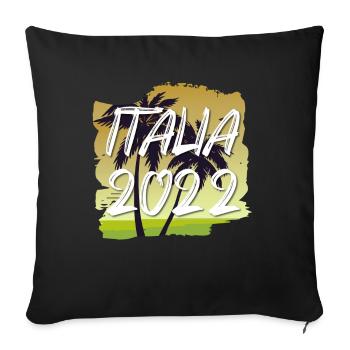 Italia 2022 - Sofa pillowcase 17,3'' x 17,3'' (45 x 45 cm) - black - Front