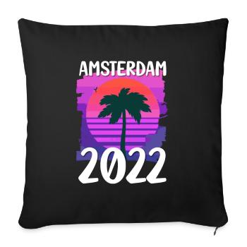Amsterdam 2022 - Sofa pillowcase 17,3'' x 17,3'' (45 x 45 cm) - black - Front