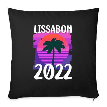 Lisbon 2022 - Sofa pillowcase 17,3'' x 17,3'' (45 x 45 cm) - black - Front