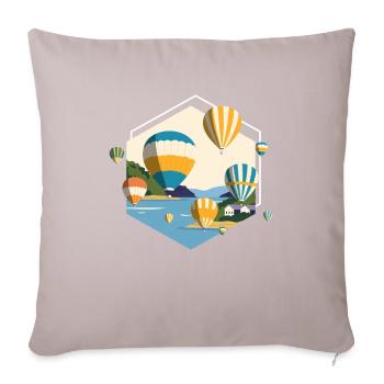 Vol en montgolfière - Housse de coussin décorative 45 x 45 cm - taupe clair - Devant